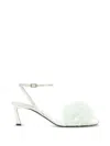 Saint Laurent Mule Mae In Satin Crepe In White