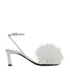 Saint Laurent Mae Pointed Toe Mules In White