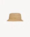 Saint Laurent Logo-plaque Straw Bucket Hat In Sand