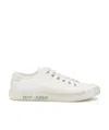 Saint Laurent Malibu Canvas-calf Low-top Sneakers In White