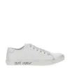 Saint Laurent Malibu Canvas-calf Low-top Sneakers In White