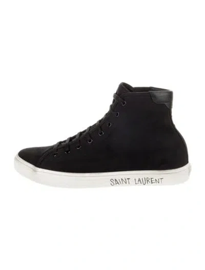 Pre-owned Saint Laurent Malibu Mid Sneakers W/ Tags In Black