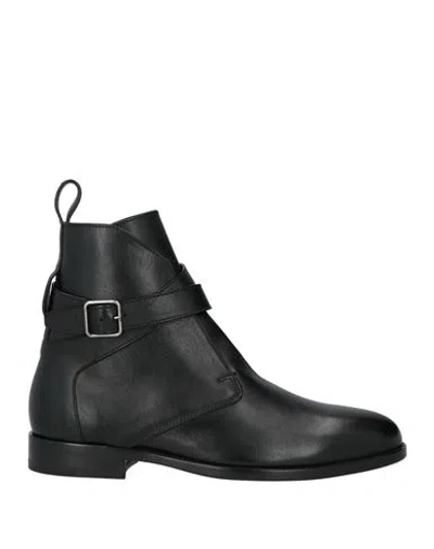 Saint Laurent Man Ankle Boots Black Size 8 Leather In Multi