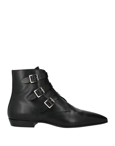 Saint Laurent Man Ankle Boots Black Size 9 Leather