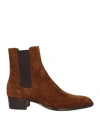 Saint Laurent Man Ankle Boots Brown Size 9 Soft Leather