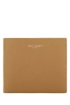 Saint Laurent Textured Leather Bi-fold Wallet In Brown