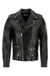 Saint Laurent Cocktail Print Biker Jacket In Black