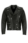 Saint Laurent Cocktail Print Biker Jacket In Black