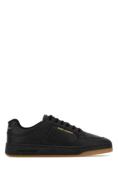 Saint Laurent Man Black Leather Sl/61 Sneakers