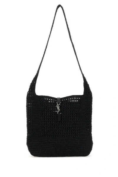 Saint Laurent Men Black Raffia Medium Le 5 Ã 7 Shoulder Bag