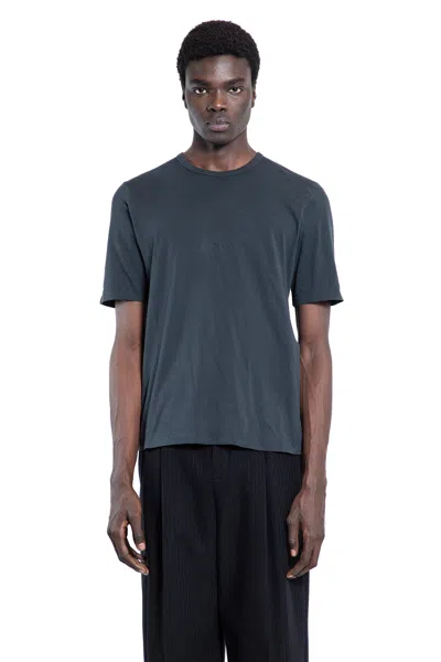 Saint Laurent Man Black T-shirts & Tank Tops In Blue