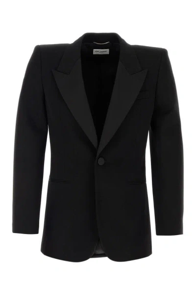 SAINT LAURENT SAINT LAURENT MAN BLACK WOOL BLAZER