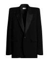 Saint Laurent Black Single-breasted Tuxedo Jacket In Virgin Wool Man In Black