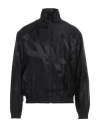 Saint Laurent Logo-print Tonal Silk Jacket In Black