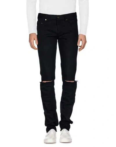 Saint Laurent Man Jeans Black Size 30 Cotton, Polyurethane