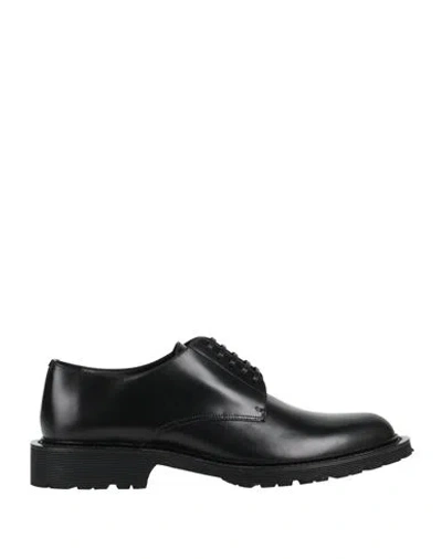 Saint Laurent Man Lace-up Shoes Black Size 9 Leather