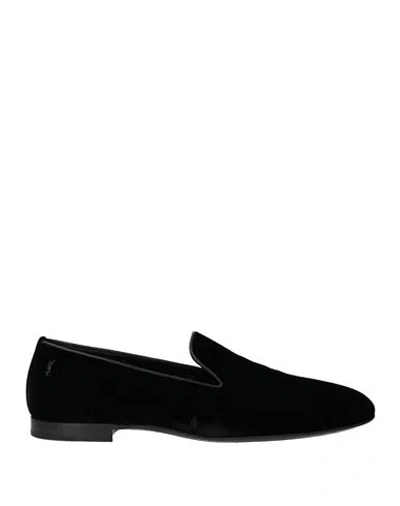 Saint Laurent Man Loafers Black Size 8.5 Textile Fibers