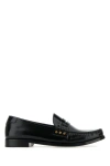 Saint Laurent Leather Fringed Loafers With Metal Studs In Multicolor