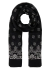 Saint Laurent Exquisite Scarf With Intricate Embroidery And Fringed Trim In Multicolor