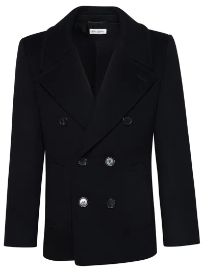 SAINT LAURENT SAINT LAURENT MAN SAINT LAURENT BLACK WOOL BLAZER