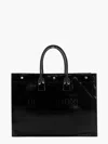 Saint Laurent Patent Leather Handbag With Embossed Logo In Black