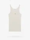Saint Laurent Ribbed Tank Top In White