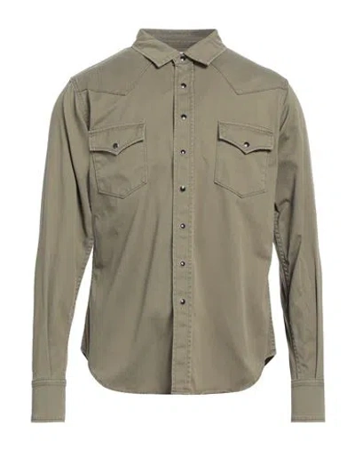 Saint Laurent Man Shirt Military Green Size M Cotton