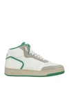 Saint Laurent Leather And Suede Sneakers With Perforated Detailing In Grey