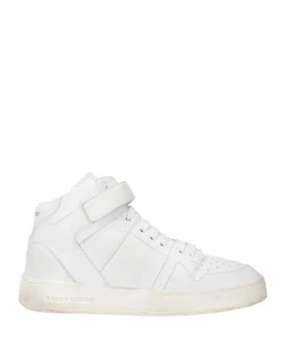 Saint Laurent Lax Sneakers In Washed-out Effect Leather In White