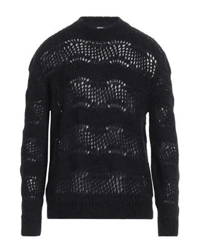 Saint Laurent Man Sweater Black Size Xl Mohair Wool, Polyamide, Wool, Elastane