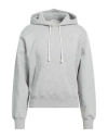 Saint Laurent Logo Stretch Cotton Hoodie In Grey