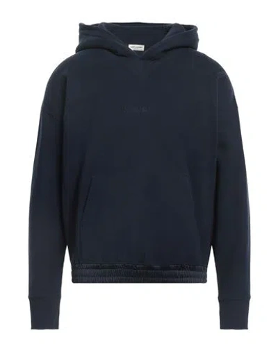Saint Laurent Man Sweatshirt Navy Size Xl Cotton, Acetate, Viscose, Polyester In Navy Blue