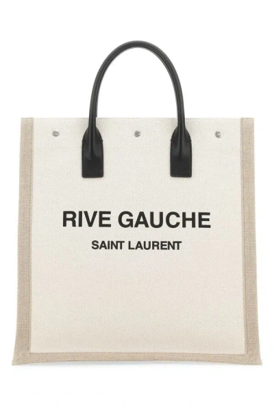 Saint Laurent Man Two-tone Canvas Rive Gauche Shopping Bag In Multicolor