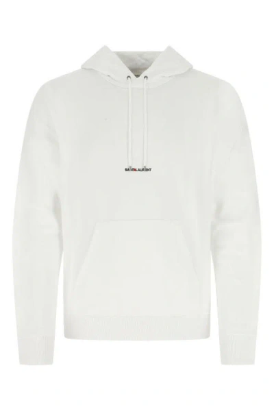 SAINT LAURENT SAINT LAURENT MAN WHITE COTTON SWEATSHIRT