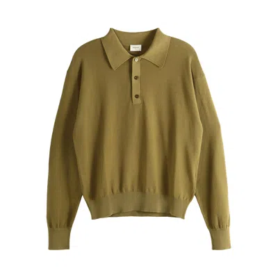 Pre-owned Saint Laurent Manches Longues Polo 'khaki' | Tan | Men's Size M In Brown
