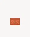 Saint Laurent Mandarin Cassandre Card Holder In Brown