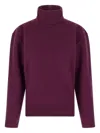 Saint Laurent Mandarin Collar Padded Sweatshirt In Purple