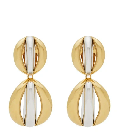 Saint Laurent Mandarin Pendant Clip-on Earrings In Multi