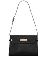 Saint Laurent Manhattan Crocodile-embossed Shoulder Bag In Black