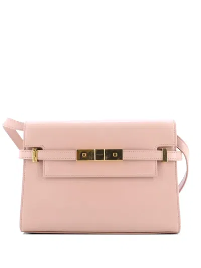 Pre-owned Saint Laurent Manhattan Leather Small Shoulder Bag In Neutral