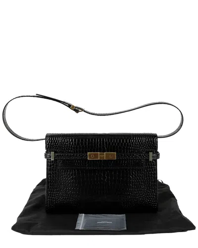 Saint Laurent Manhattan Medium Shoulder Bag (authentic Pre-loved) In Black