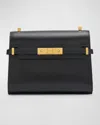 Saint Laurent Manhattan Mini Calfskin Crossbody Bag In Nero