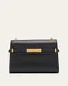 Saint Laurent Manhattan Mini Calfskin Crossbody Bag In Black