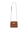 Saint Laurent Manhattan Mini Crossbody Bag In Aged Vegetable-tanned Leather In Brown