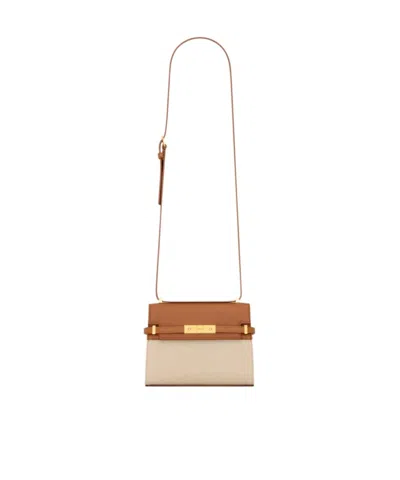 Saint Laurent Manhattan Mini Shoulder Bag In Nude