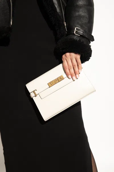 Saint Laurent ‘manhattan Small' Shoulder Bag In Cream
