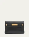 Saint Laurent Manhattan Small Shoulder Bag In Smooth Leather In Black