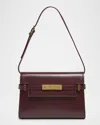 Saint Laurent Manhattan Small Shoulder Bag In Smooth Leather In Rouge Cabernet