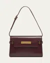 Saint Laurent Manhattan Small Shoulder Bag In Smooth Leather In Rouge Cabernet