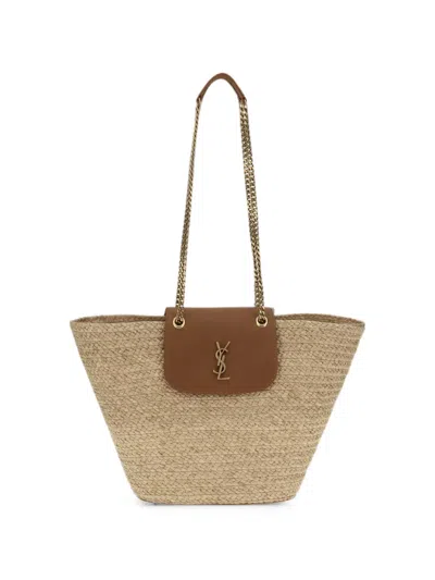 Saint Laurent Manon Logo-plaque Shoulder Bag In Brown